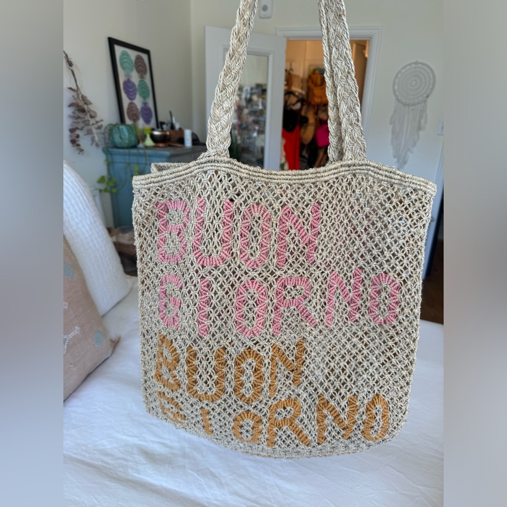 Buon Giorno Straw Beach Bag